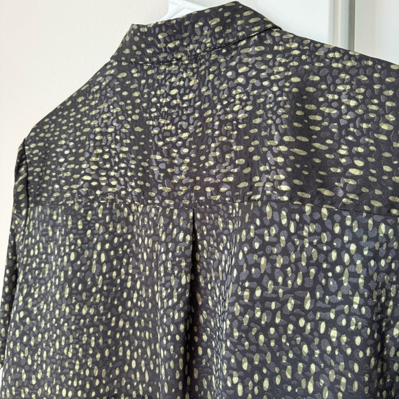 NWT Liverpool Los Angeles Animal Print Button Up Woven Blouse Black Green Size M - Picture 10 of 14